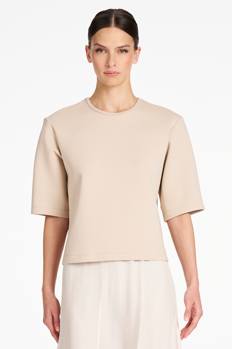 Signature Mela Purdie Elbow Box T | Puffer Knit | Meringue