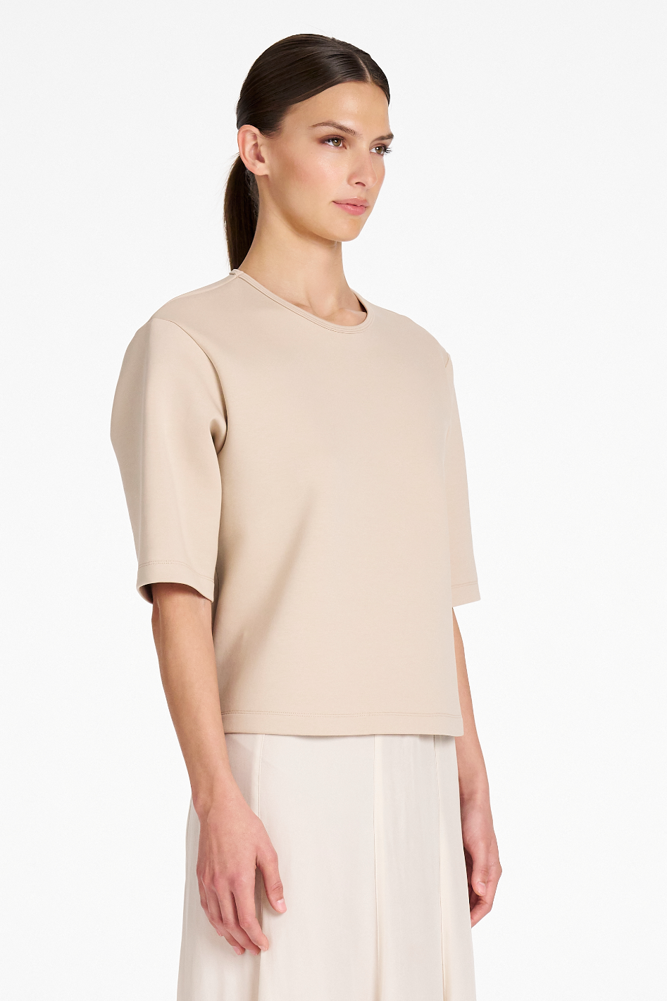 Signature Mela Purdie Elbow Box T | Puffer Knit | Meringue