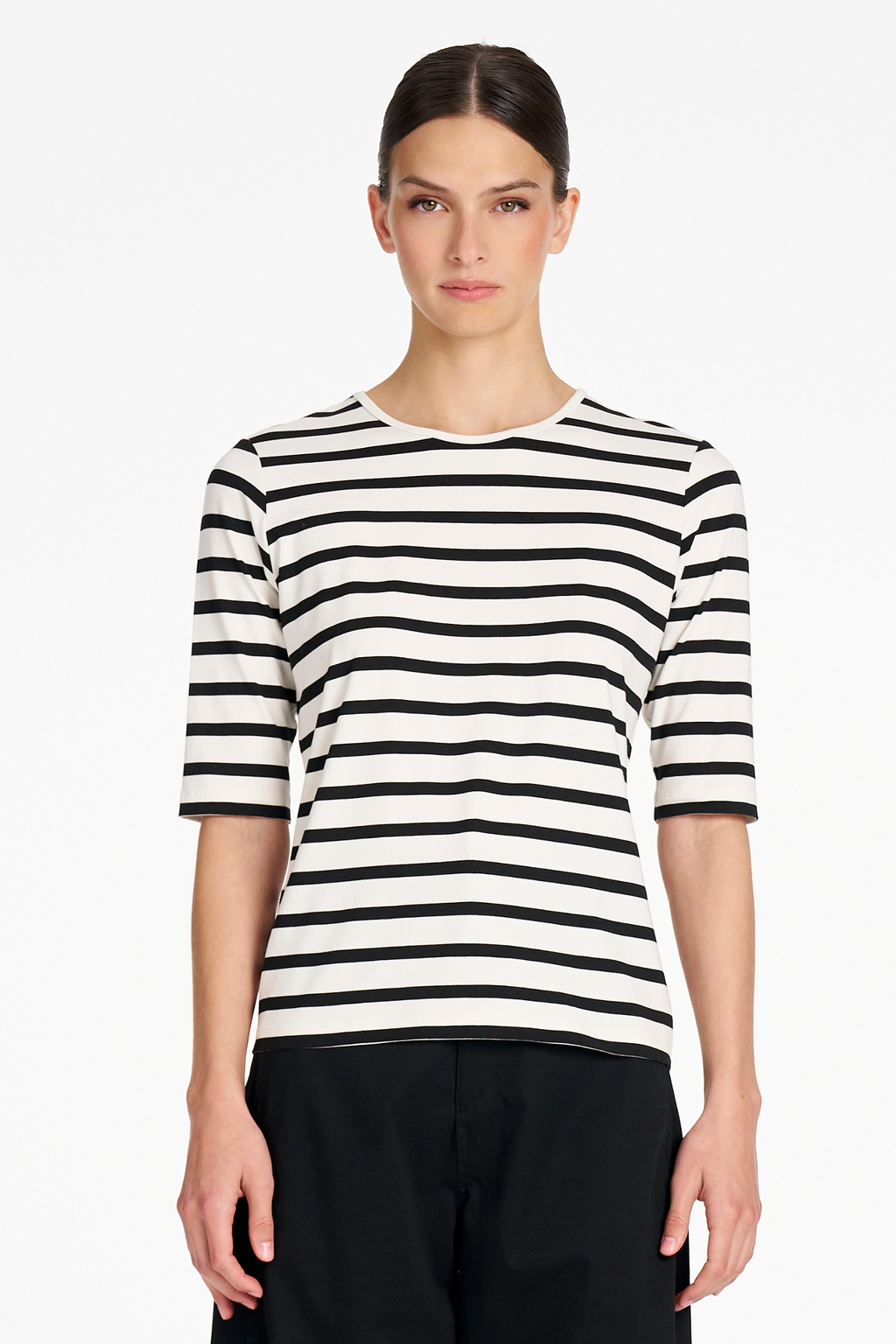 Signature Mela Purdie Half Sleeve Top in Trunk Stripe Jersey