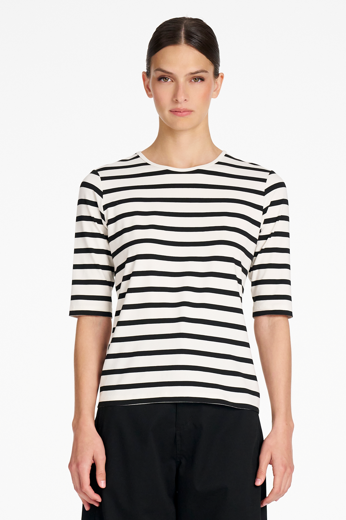 Signature Mela Purdie Half Sleeve Top in Trunk Stripe Jersey