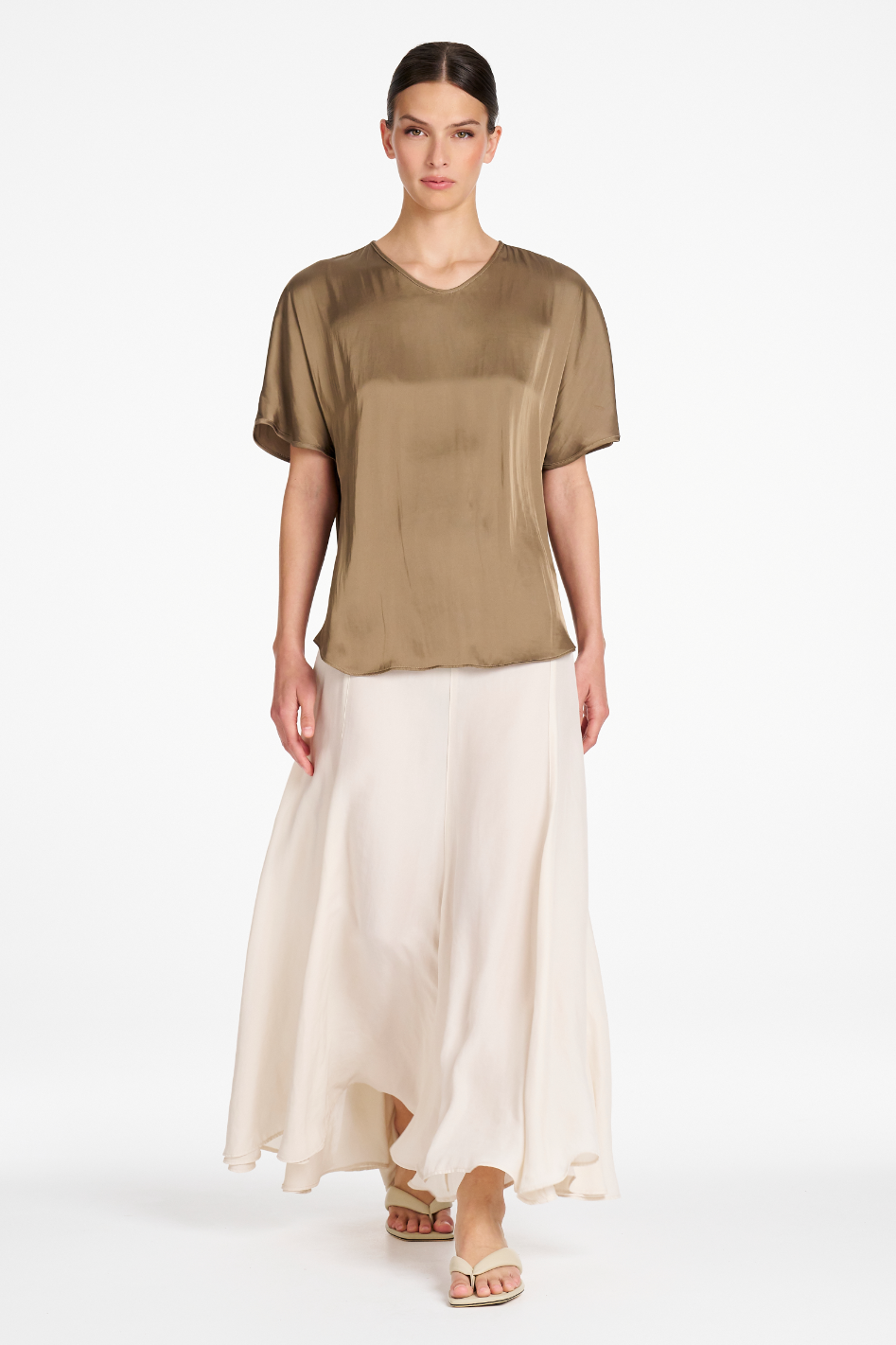 Signature Mela Purdie Raglan Shell in Malt Charmeuse