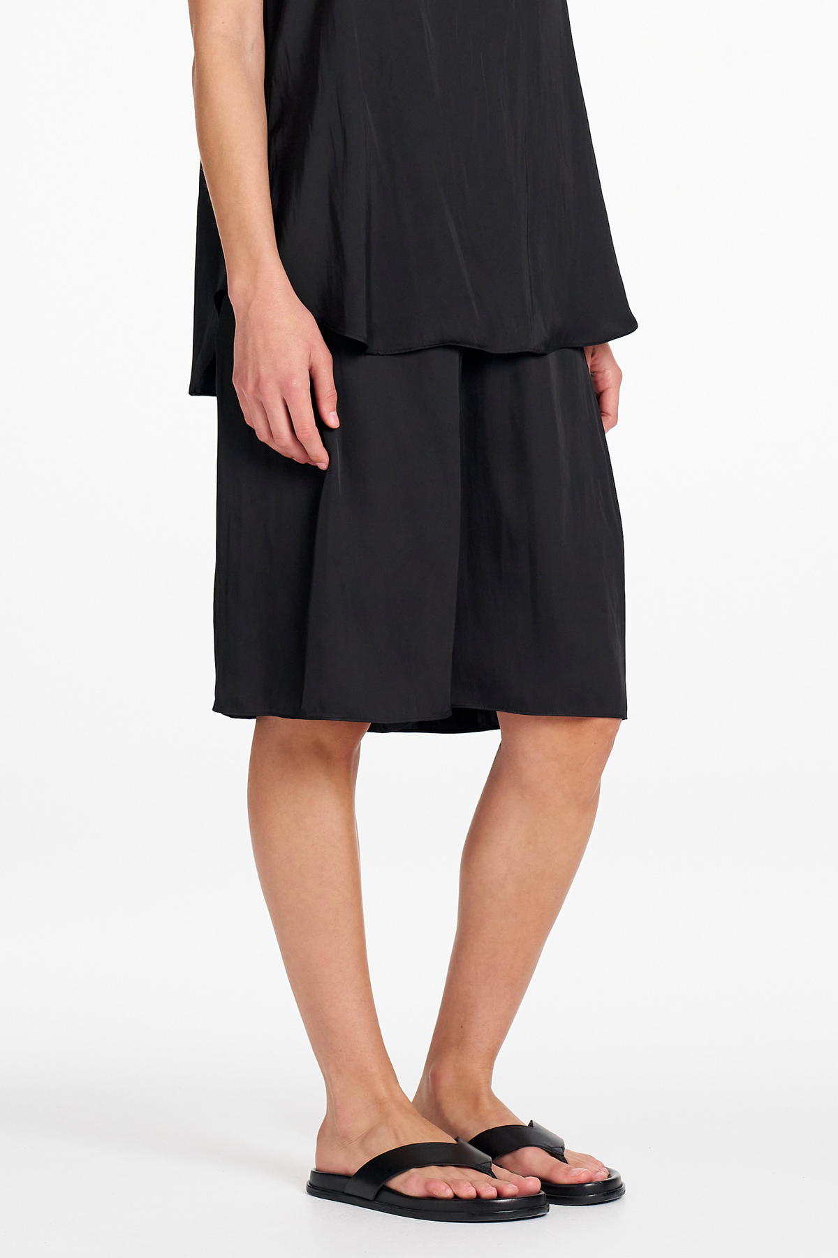 Signature Mela Purdie Satin Shorts in Black Charmeuse