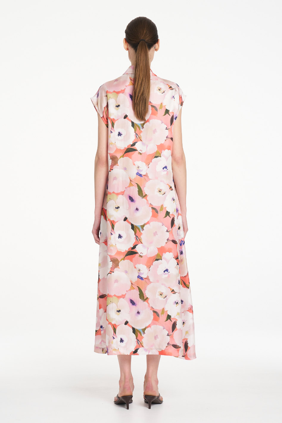 Mela Purdie Sliced Shirt Dress in Poppy Chintz Silk