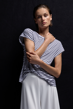 Load image into Gallery viewer, Mela Purdie Slim Shell in Straw Stripe Jersey
