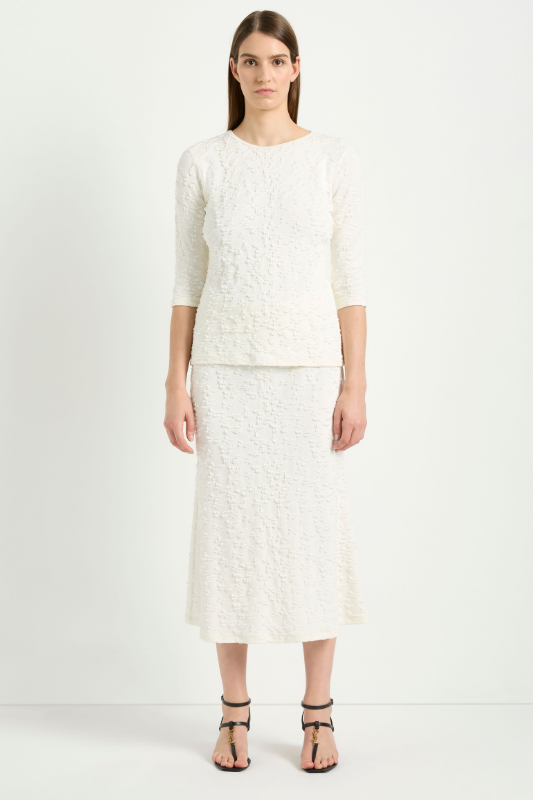 Mela Purdie Slim Skirt in Milk Cloque