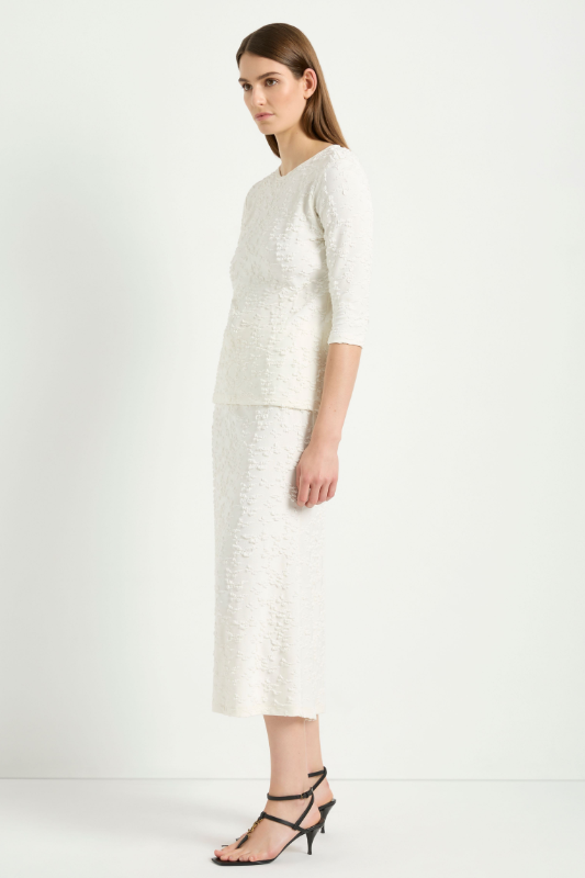 Mela Purdie Slim Skirt in Milk Cloque