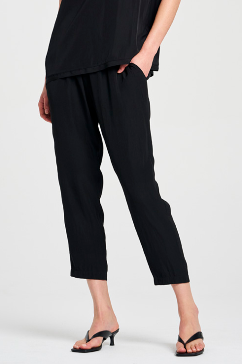 Mela Purdie Soft Capri in Black Mache