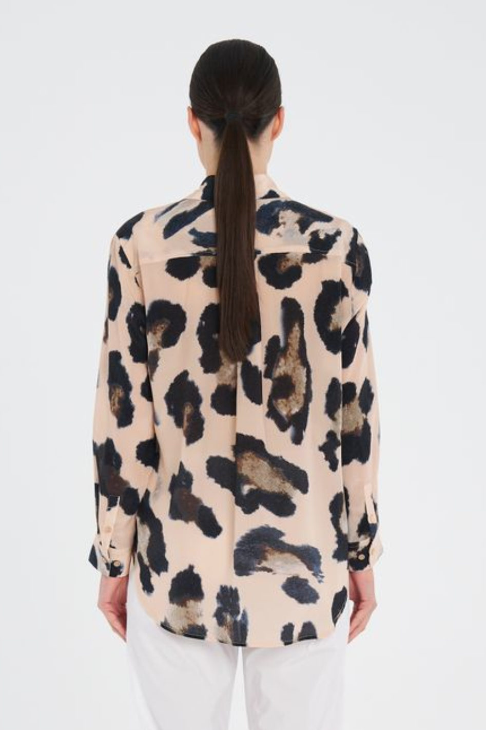 Mela Purdie Soft Shirt in Blurr Print Silk