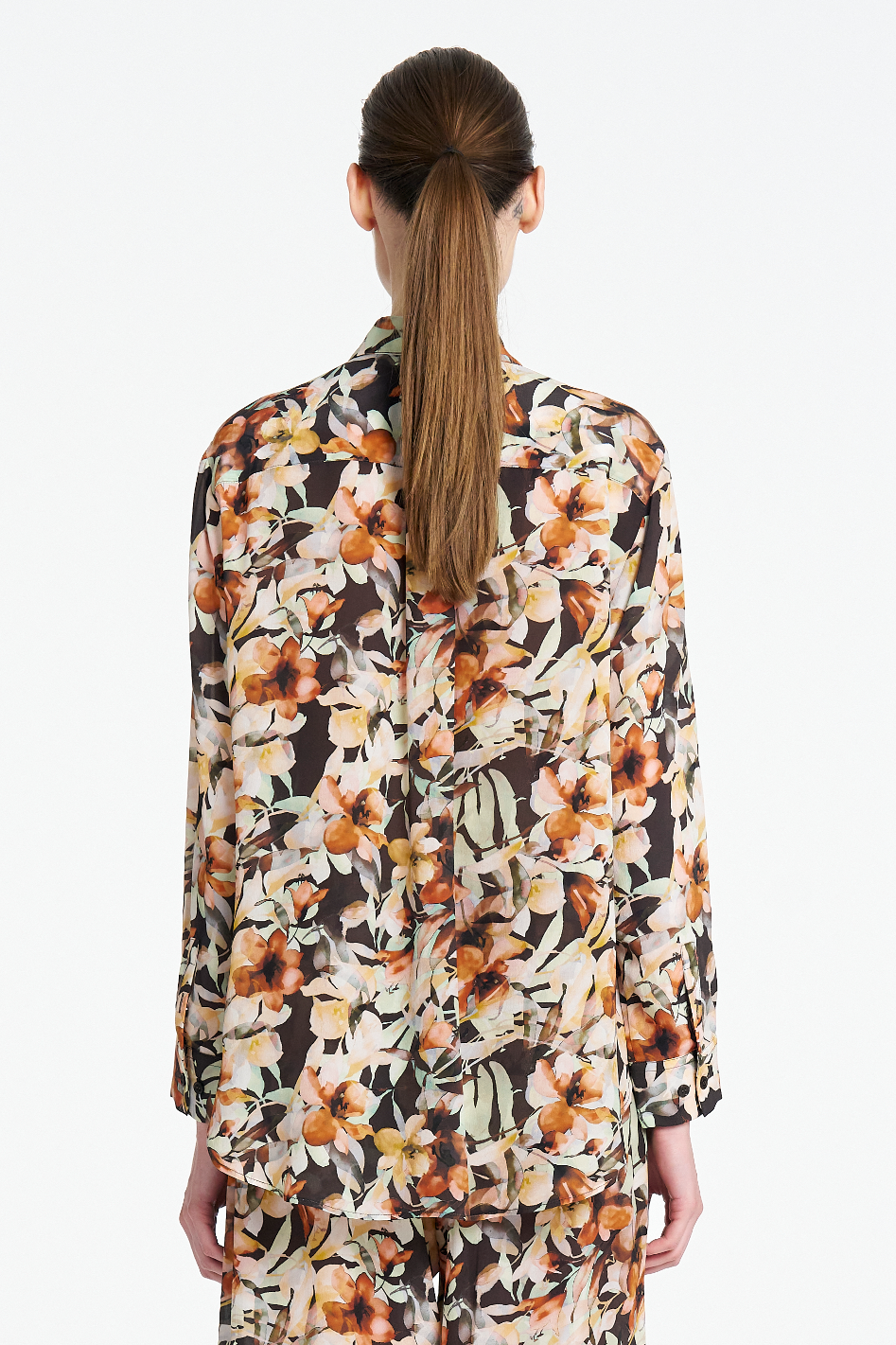 Mela Purdie Soft Shirt in Mint Foral Silk