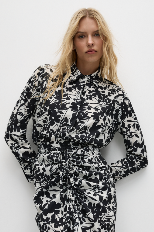 Mela Purdie Soft Shirt | Tuberose Print Charmeuse