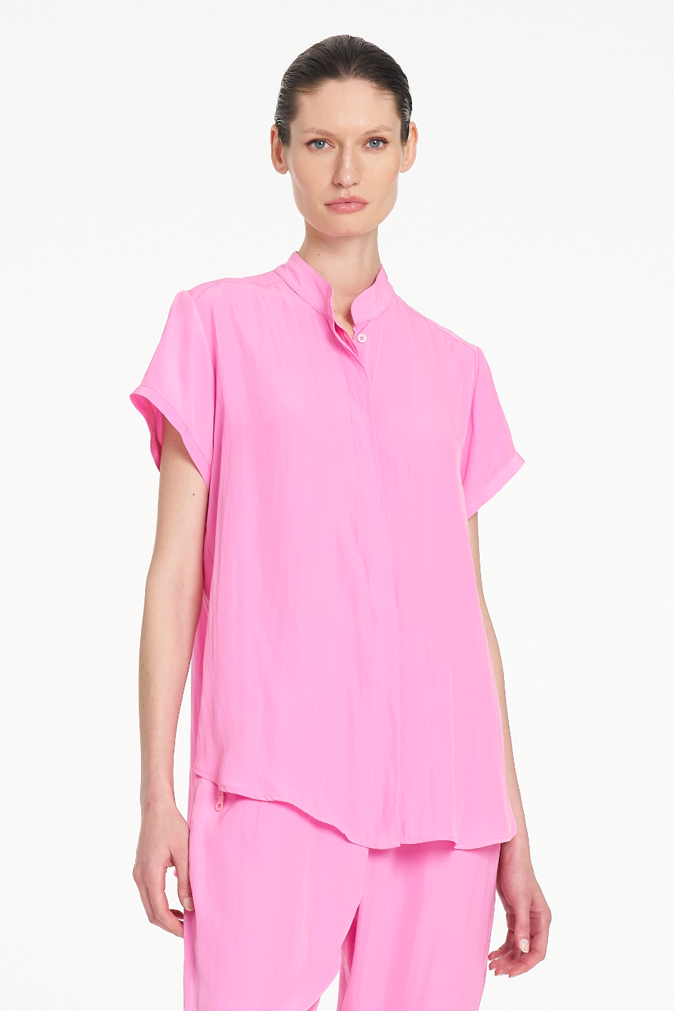 Mela Purdie Soft Stand Shirt Vivid Pink Mache