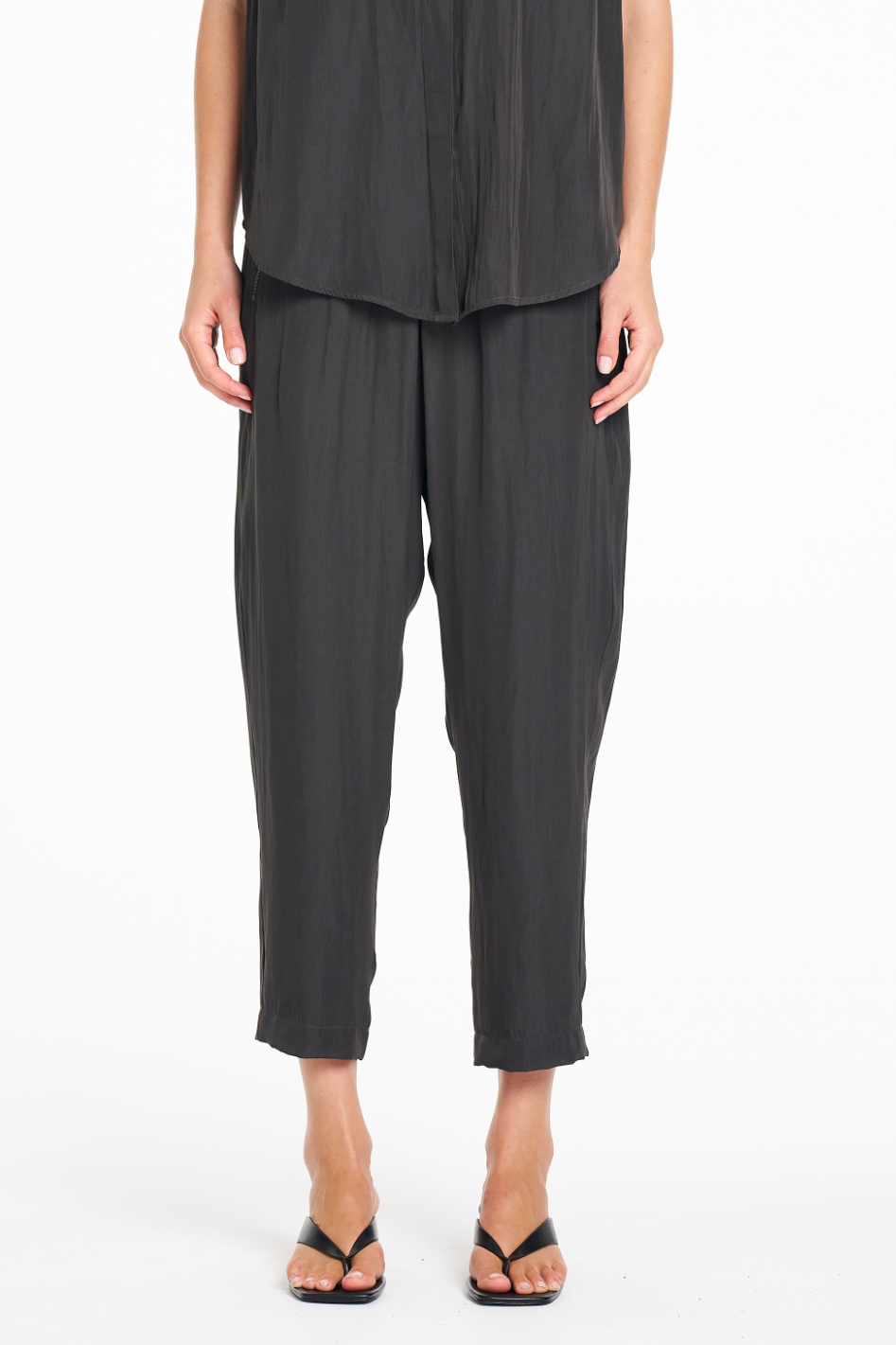 Mela Purdie Soft Zip Pant in Bark Mache