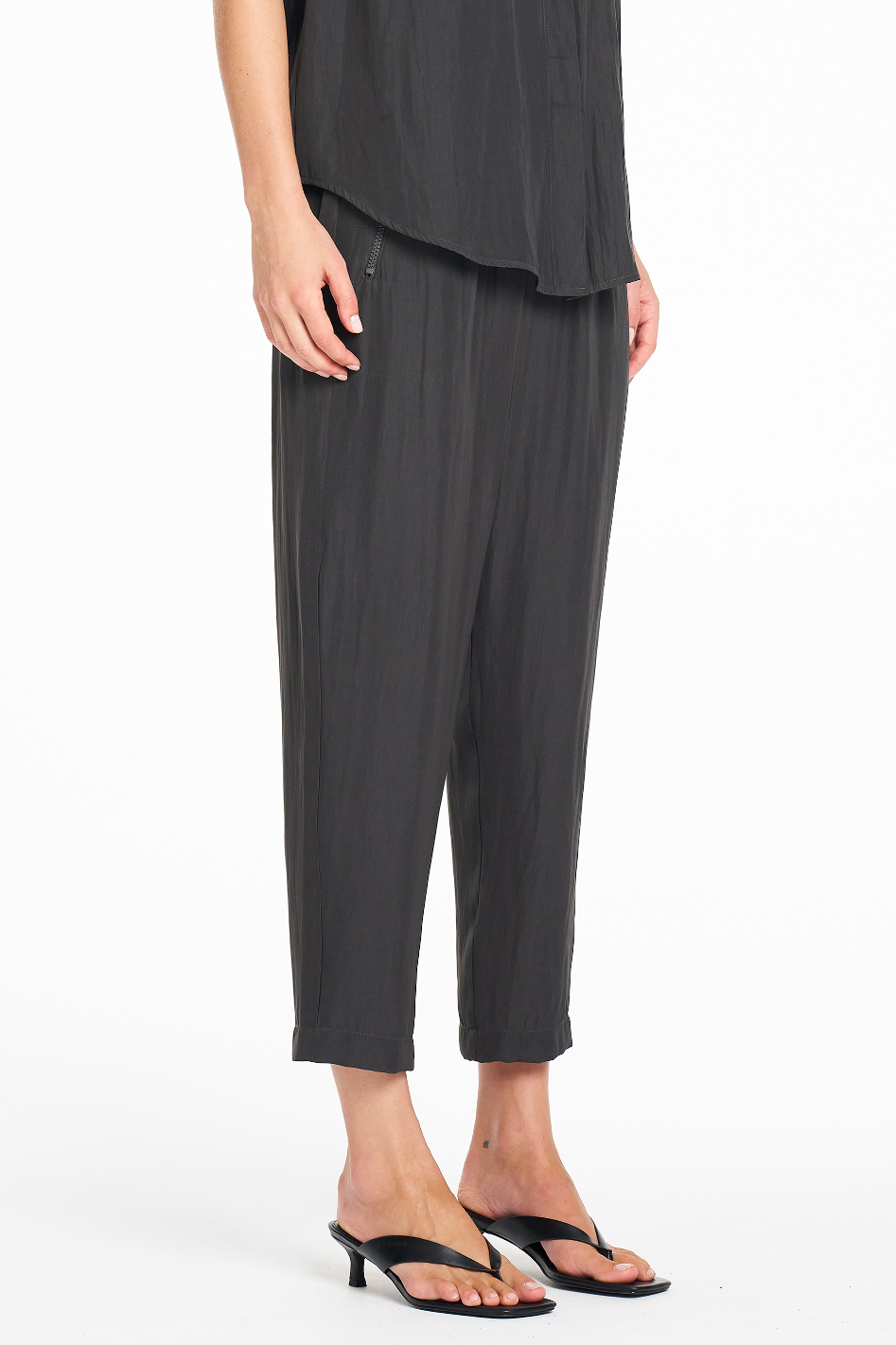 Mela Purdie Soft Zip Pant in Bark Mache