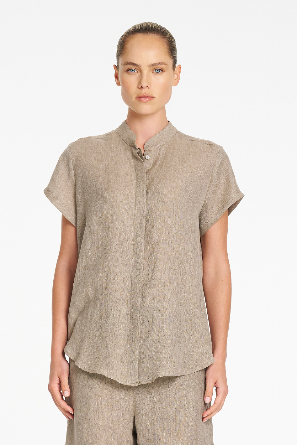 Mela Purdie Stand Shirt in Stucco