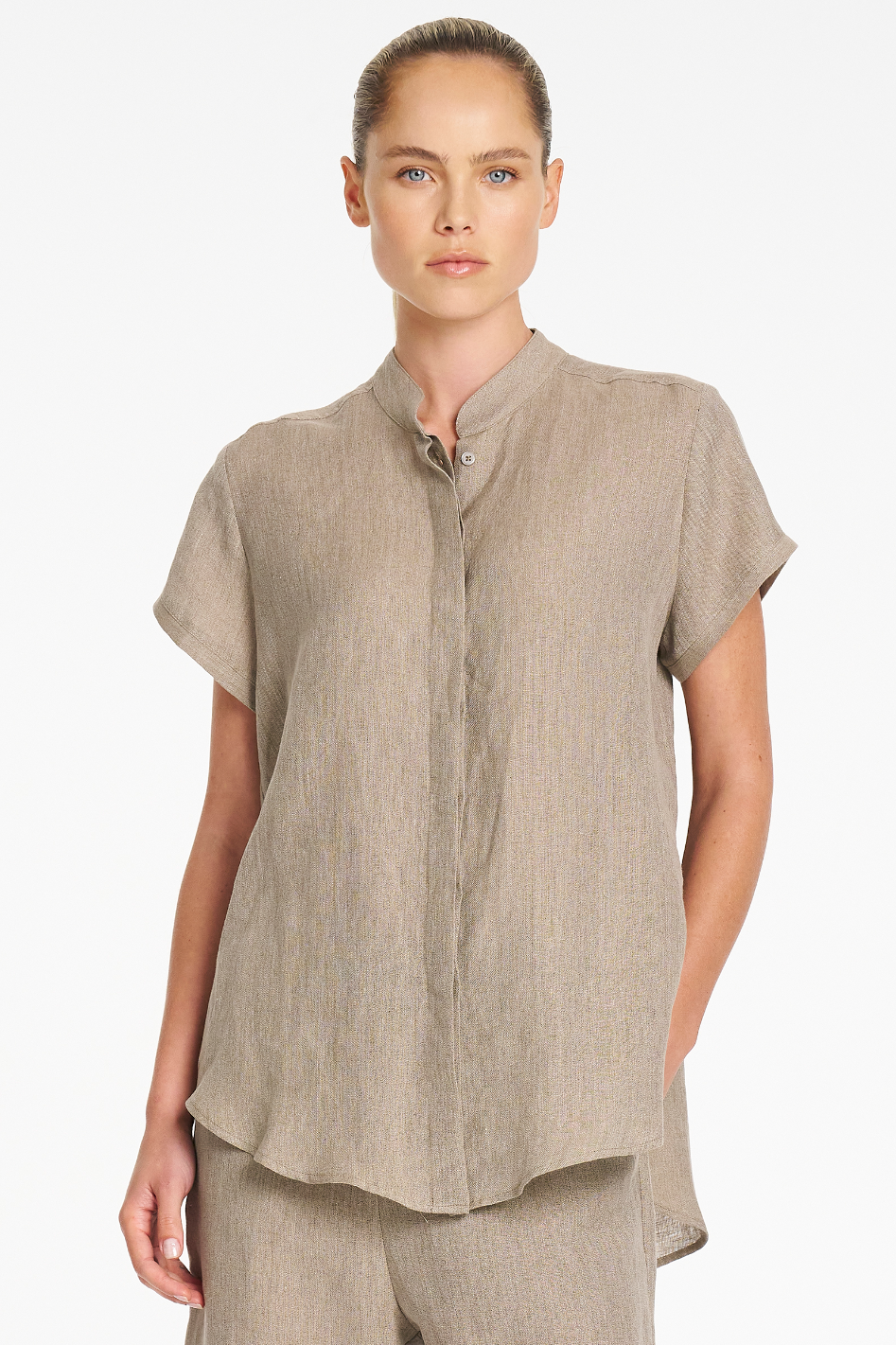 Mela Purdie Stand Shirt in Stucco