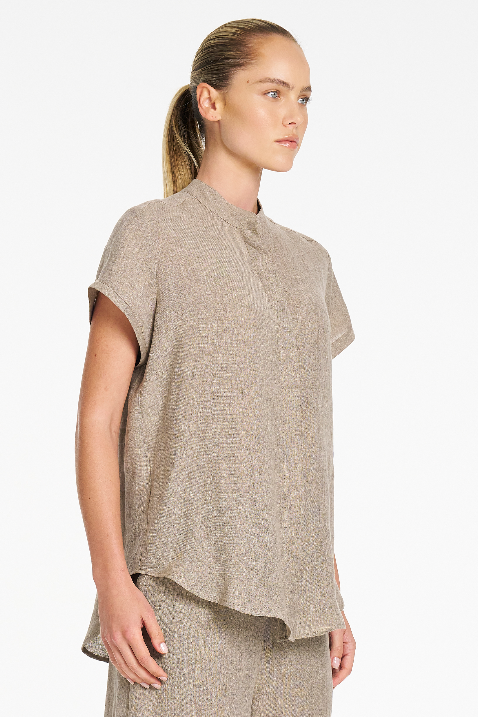 Mela Purdie Stand Shirt in Stucco