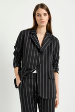 Load image into Gallery viewer, Mela Purdie Stretch Blazer in Black and White Pin Popilene
