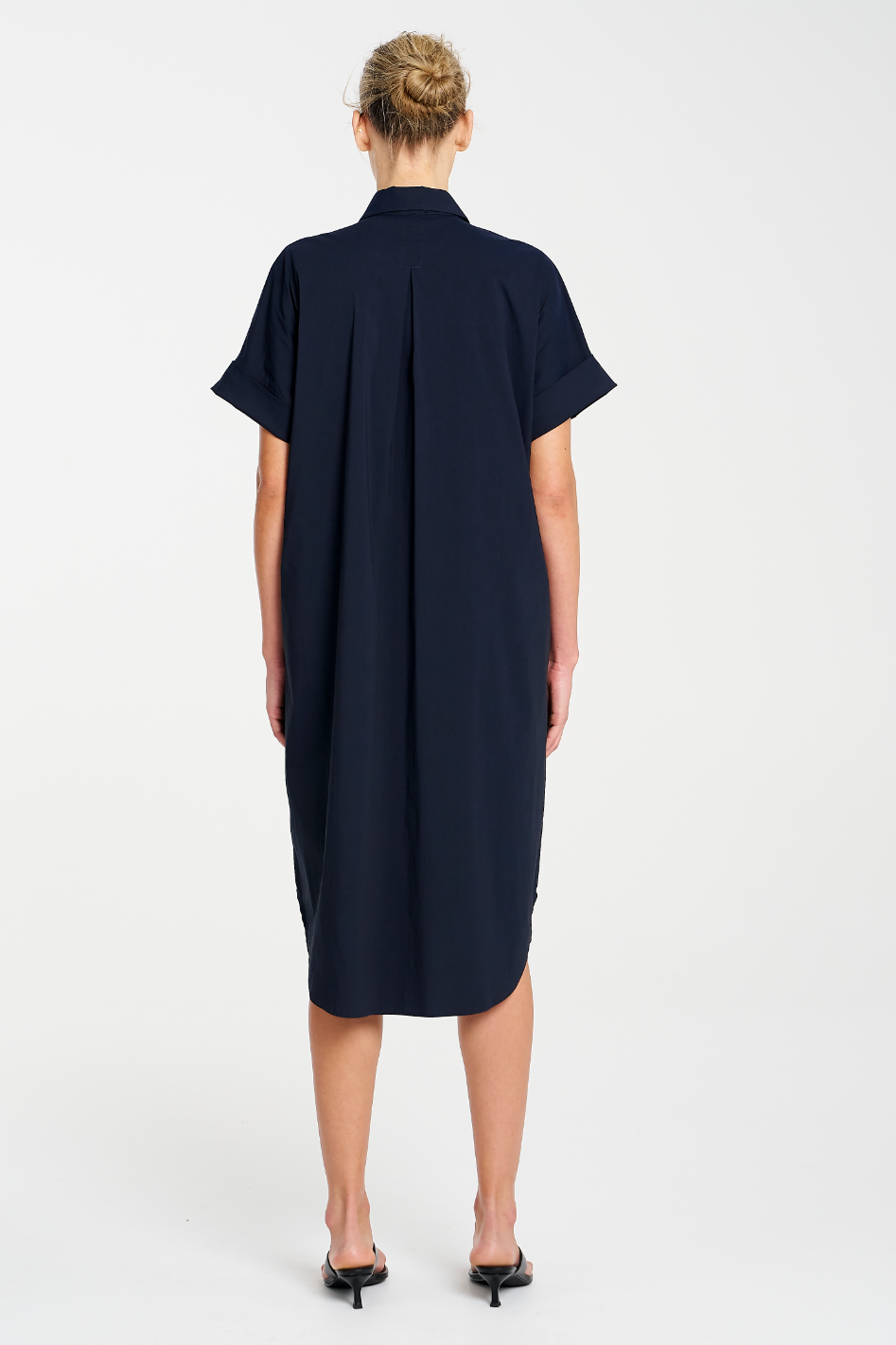 Mela Purdie Stud Shell Dress | Microprene | French Navy
