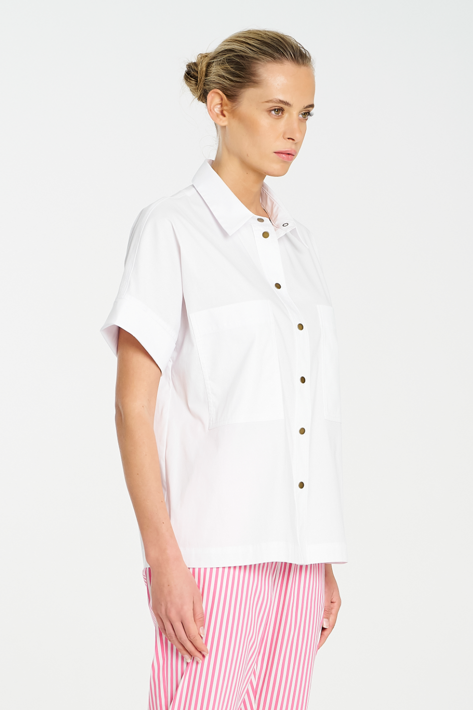 Mela Purdie Stud Shell Shirt in Microprene 