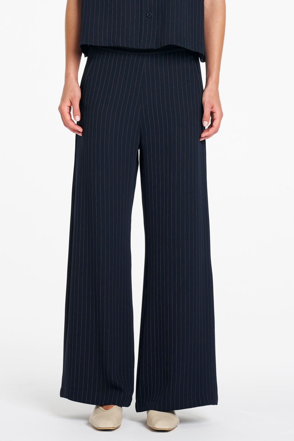 Mela Purdie Suit Pant | Suit Stripe | Navy/Chalk
