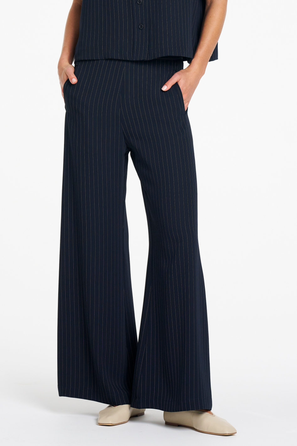 Mela Purdie Suit Pant | Suit Stripe | Navy/Chalk