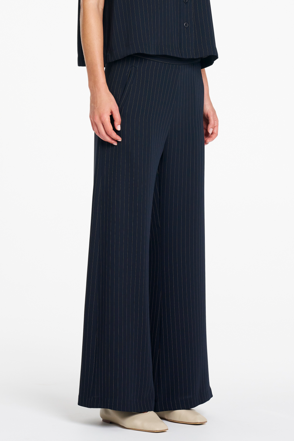 Mela Purdie Suit Pant | Suit Stripe | Navy/Chalk