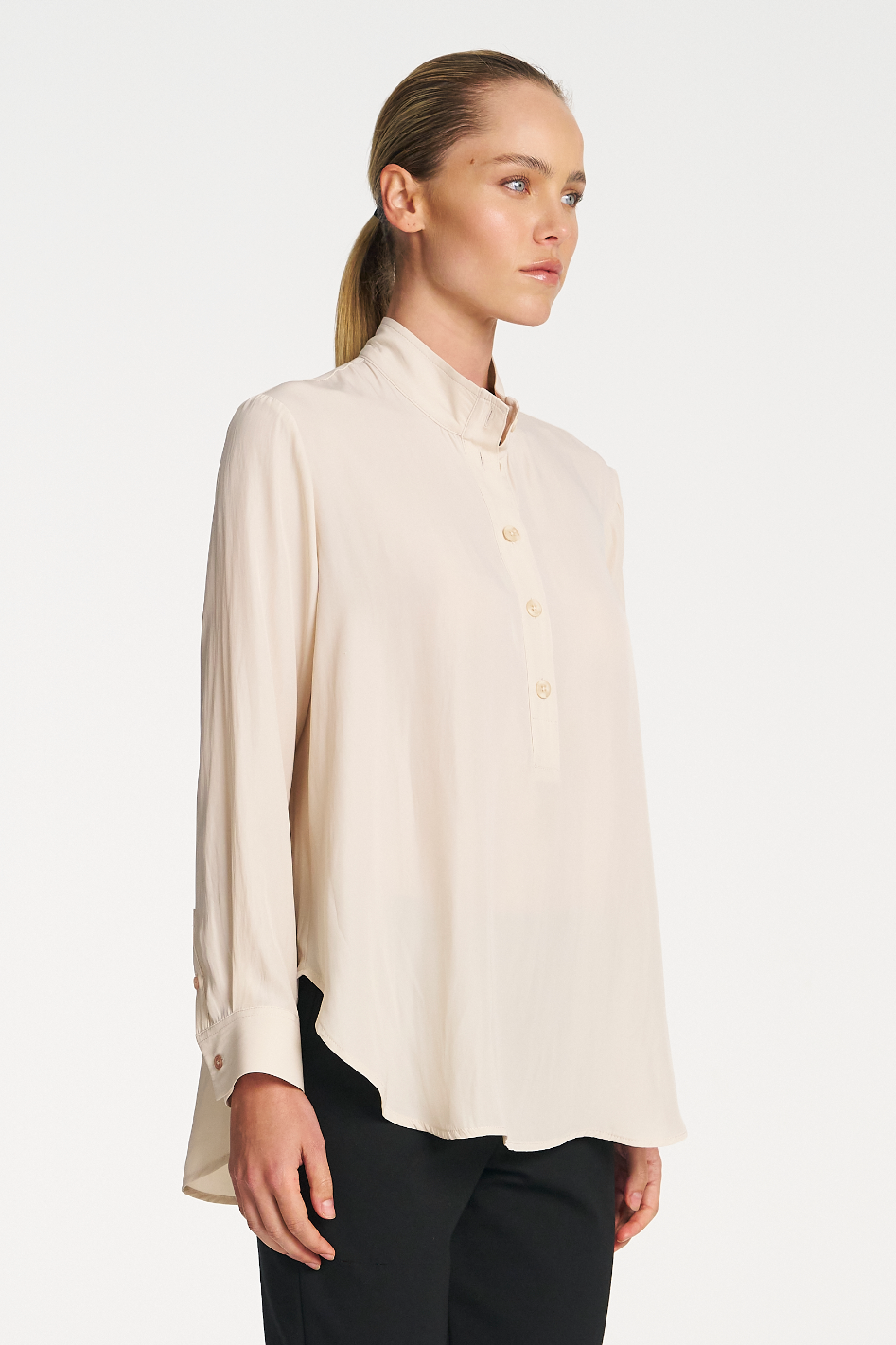 Mela Purdie Swish Tab Shirt in Vanilla Mache