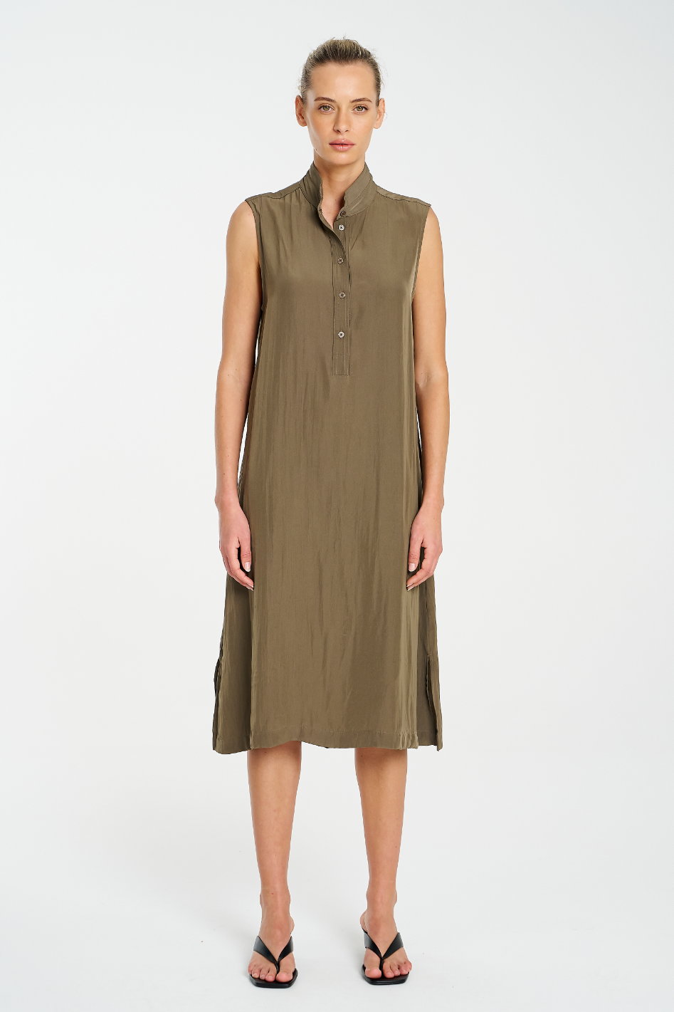 Mela Purdie Tab Slide Dress in Mache Fossil