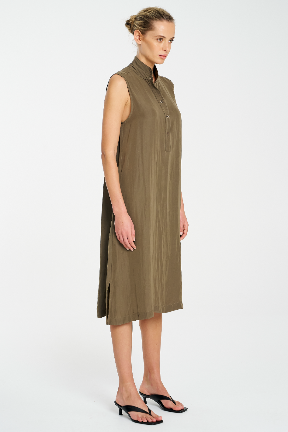 Mela Purdie Tab Slide Dress in Mache Fossil