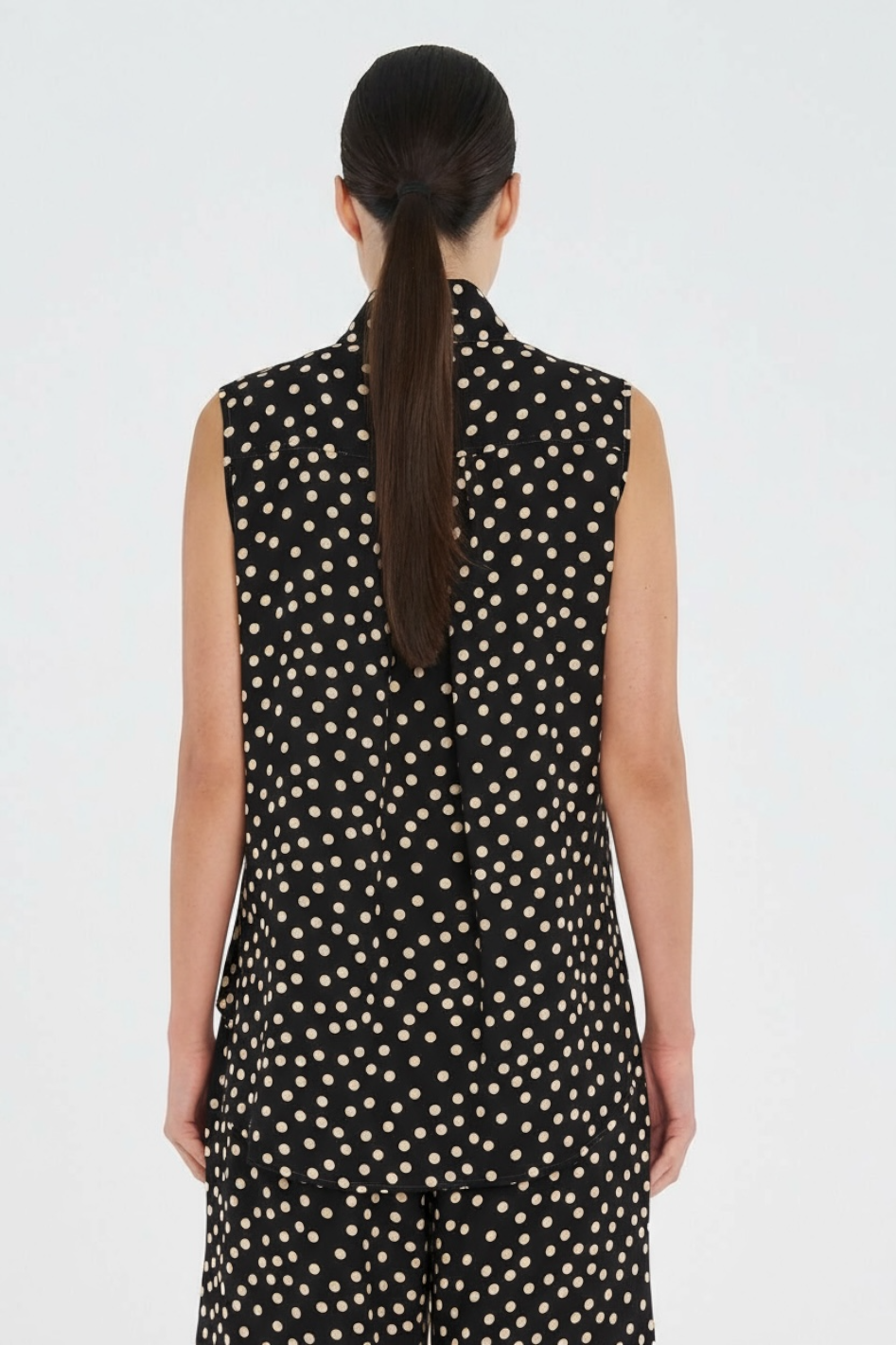 Mela Purdie Tab Slide Tank Scattered Spot Silk Print Black/Meringue