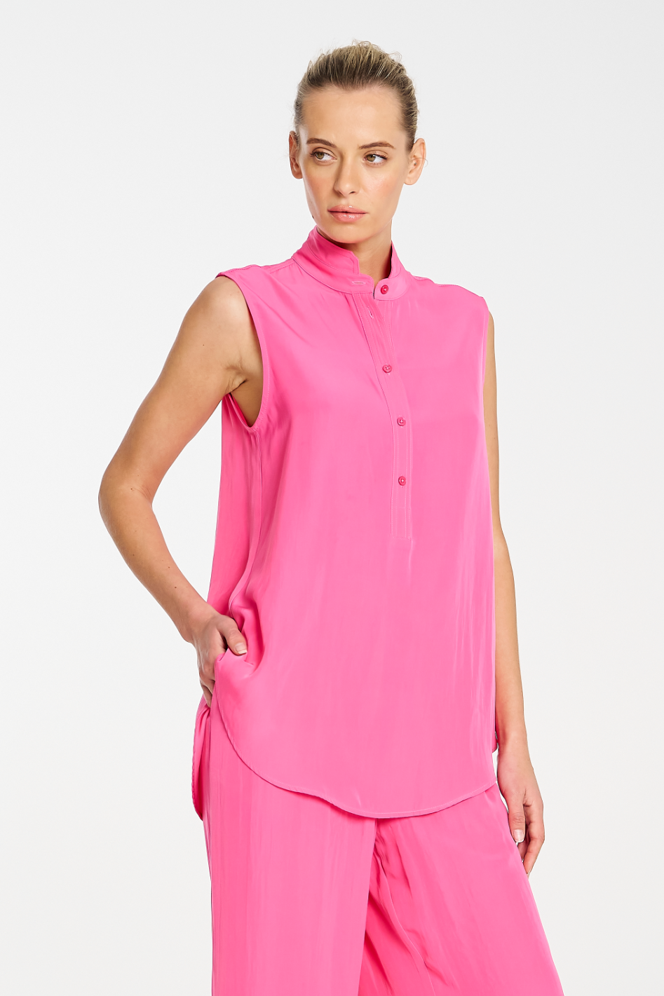 Mela Purdie Tab Slide Tank in Mache Hot Pink