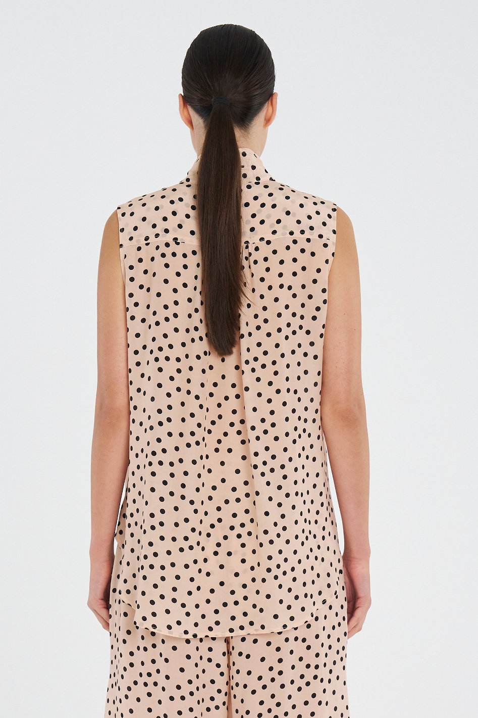 Mela Purdie Tab Slide Tank Scattered Spot Silk Print Meringue/Black