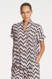 Mela Purdie Tab Stand Shell | Pleat Print Silk