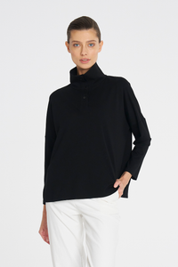 Mela Purdie Tab Sweater | Matte Jersey | Black