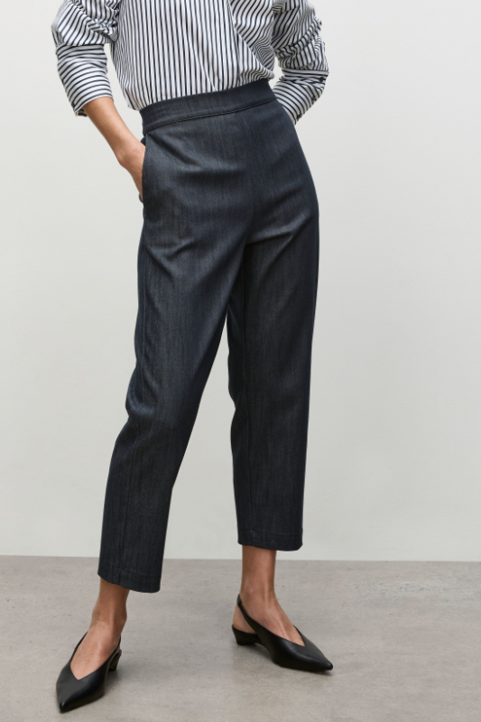 Mela Purdie Tapered Flat Pant | Soft Stretch Denim