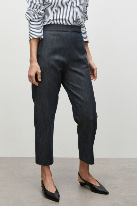 Mela Purdie Tapered Flat Pant | Soft Stretch Denim