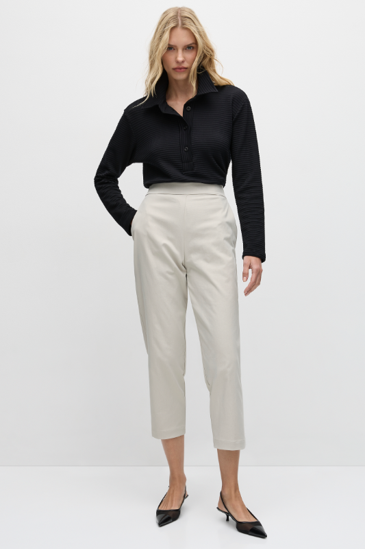 Mela Purdie Tapered Flat Pant | Gravitene | Stone
