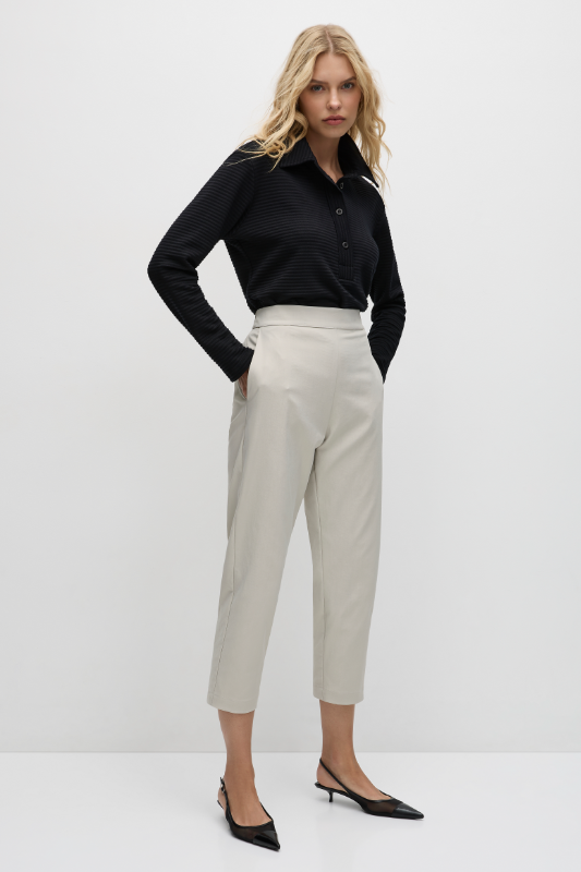Mela Purdie Tapered Flat Pant | Gravitene | Stone