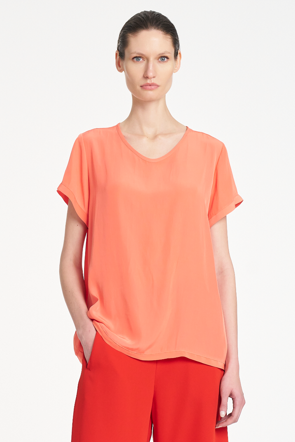Mela Purdie Travel T in Tangerine Mache