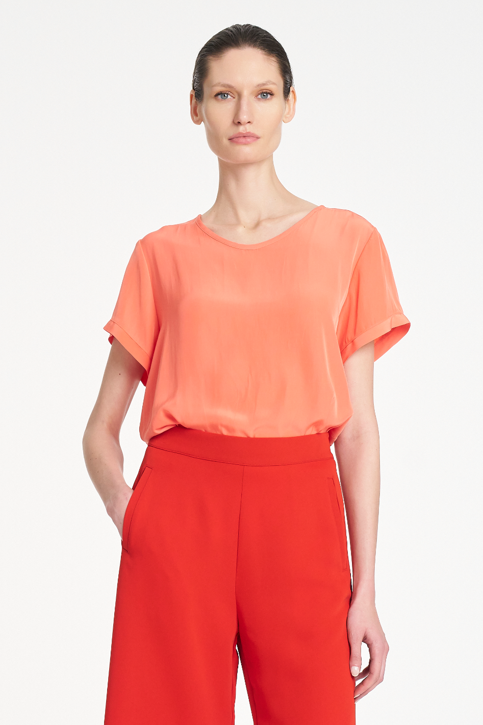 Mela Purdie Travel T in Tangerine Mache