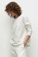 Load image into Gallery viewer, Mela Purdie Trunk Sweater in Cream and Black Micro Stripe Ponte
