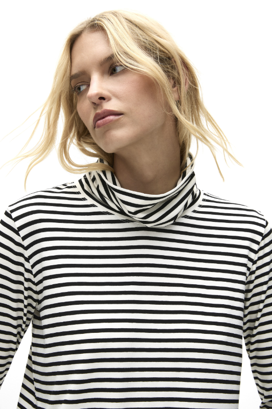 Mela Purdie Turtle Neck Top | Straw Stripe