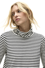 Load image into Gallery viewer, Mela Purdie Turtle Neck Top | Straw Stripe
