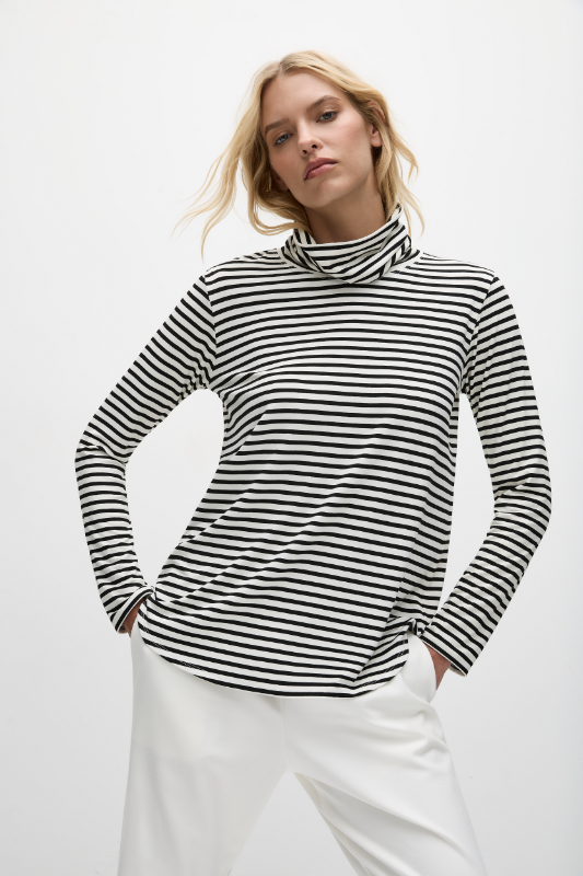 Mela Purdie Turtle Neck Top | Straw Stripe