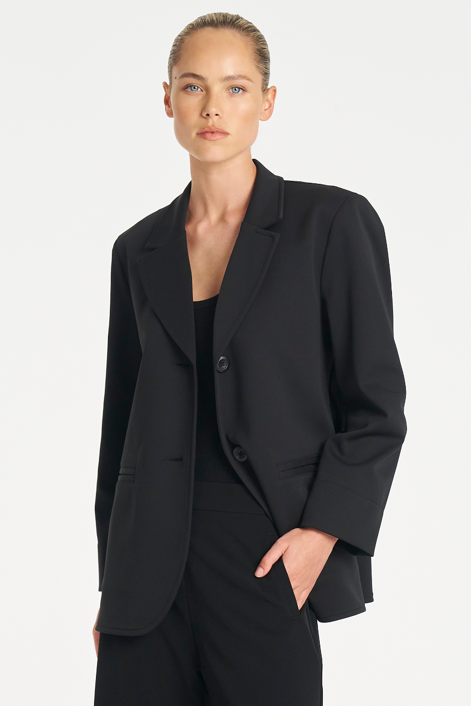 Mela Purdie Utility Blazer in Black Ultra Knit