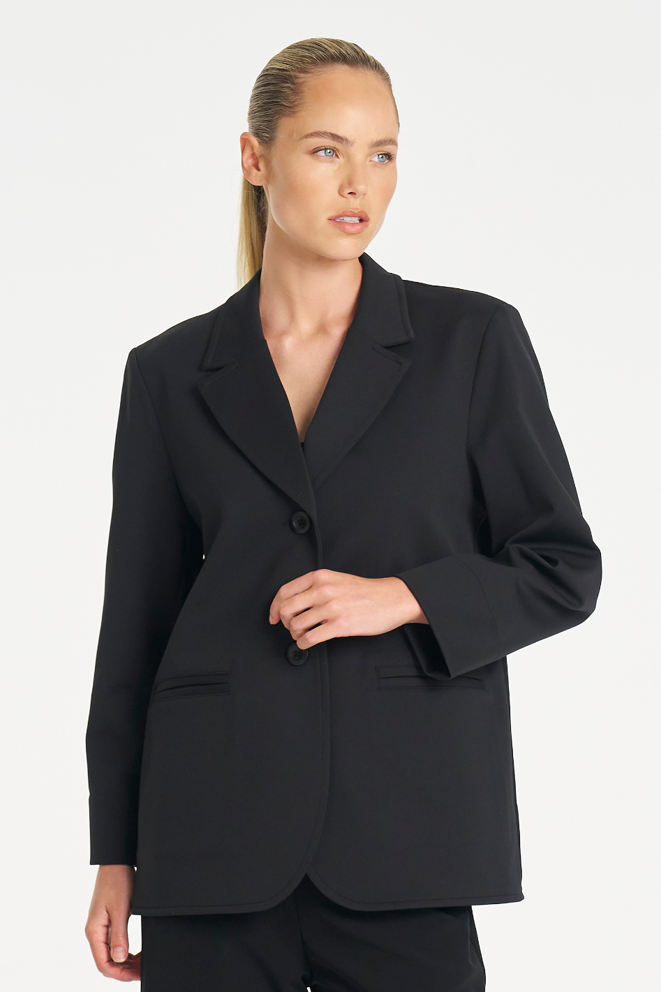 Mela Purdie Utility Blazer in Black Ultra Knit