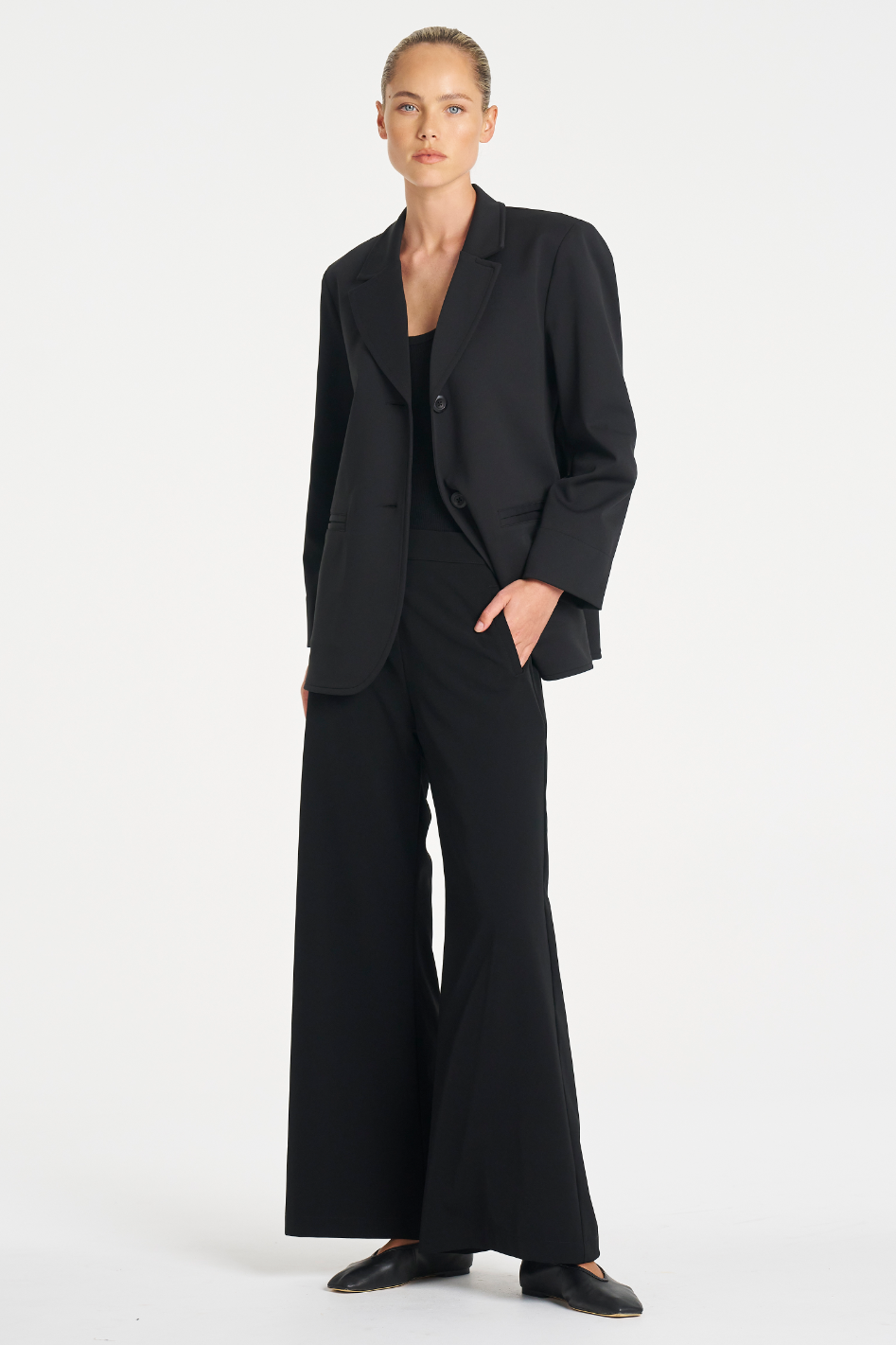Mela Purdie Utility Blazer in Black Ultra Knit