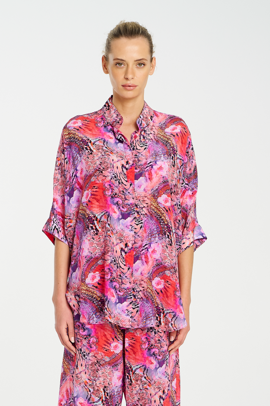 Mela Purdie Villa Overshirt | Kaleidoscope Print Silk