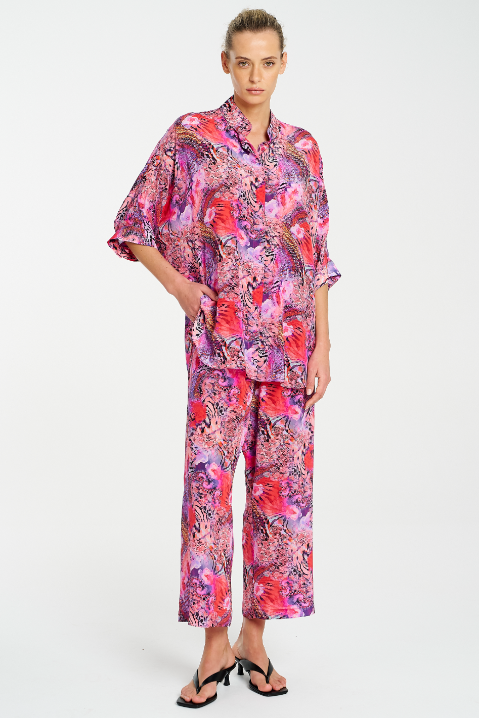 Mela Purdie Villa Overshirt | Kaleidoscope Print Silk