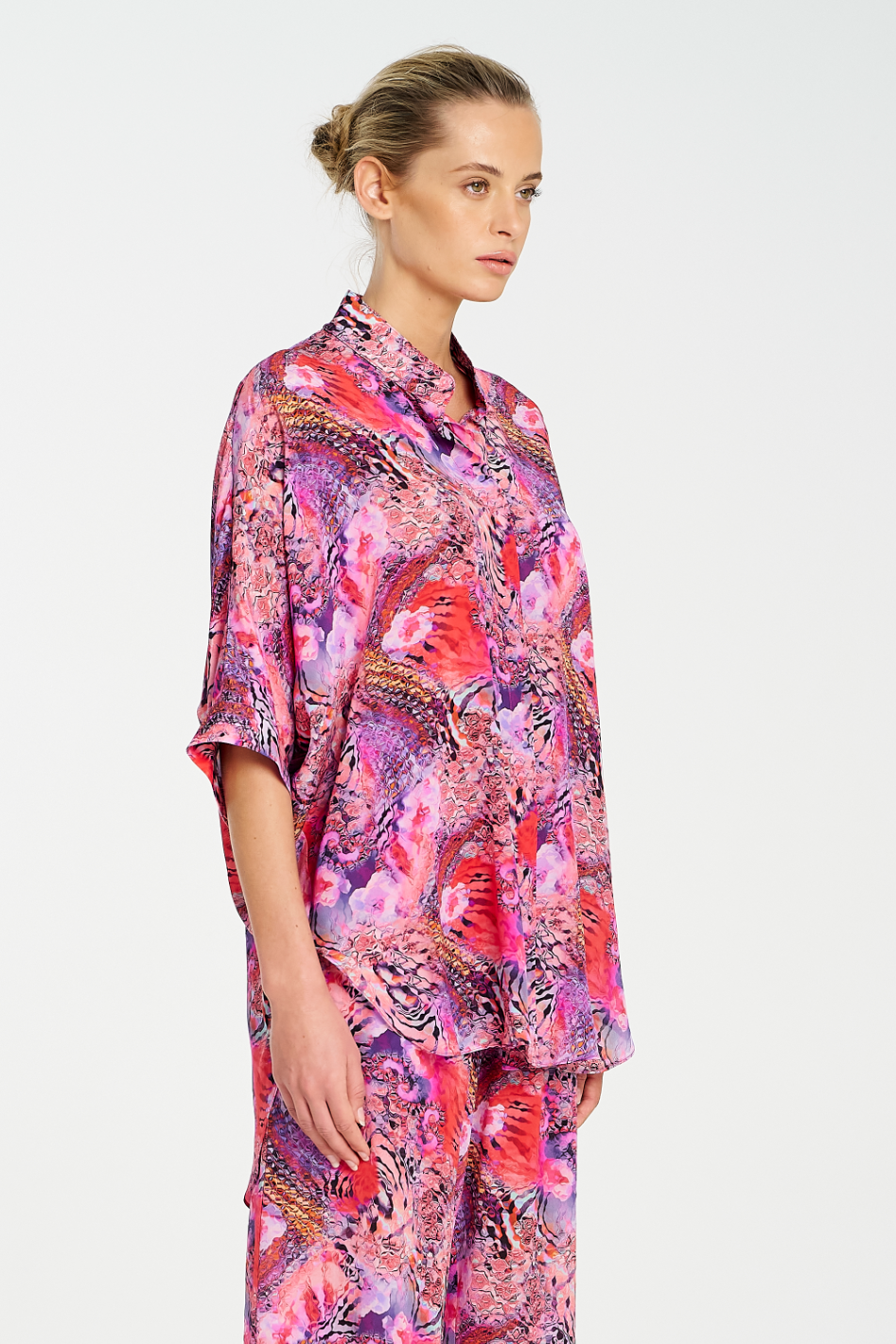 Mela Purdie Villa Overshirt | Kaleidoscope Print Silk